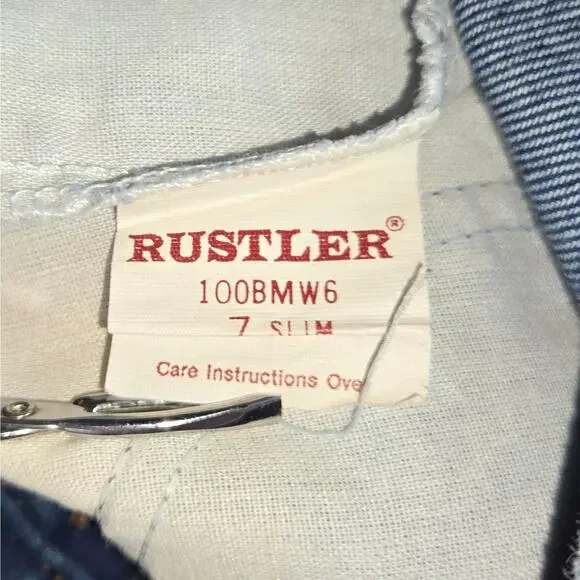 Vintage Boy's Size 7 Three Outfit Pant Jean Flannel Sweatshirt Rustler Healthtex - Picture 4 of 16